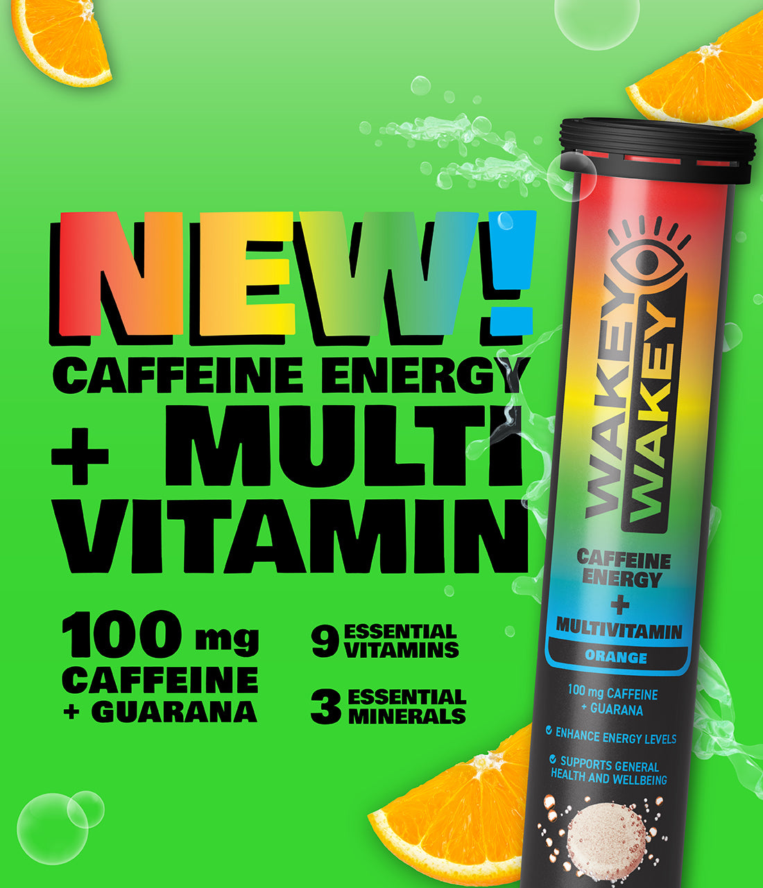 Wakey Wakey Energy Effervescent Drinks, with Caffeine and Guarana